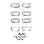 LAV FEYZADE CUBE Kahvaltılık Saklama Kabı Seti 8 ADET 405cc (CUB-235)