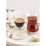 Lav sohbet 18 parça set - çay bardağı tabağı kahve fincanı seti takımı