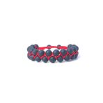 Lav Tasi Cift Sira Orme Bileklik 8 Mm ( Kirmizi Ipli)