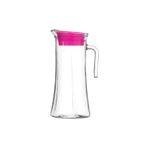 Lav Truva Cam Sürahi Tekli 1,4 L Kulplu Pembe Plastik Kapaklı