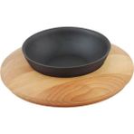 Lava 14 cm Ahşap Altlıklı Yuvarlak Döküm Demir Kase