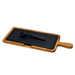 Lava 17x37 cm Siyah Ahşap ve Döküm Demir Hot Plate Servis Tahtası