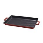 Lava 26x32 cm Kırmızı Döküm Dikdörtgen Metal Kulplu Izgara Tava