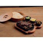 Lava Ahşap Altlıklı Döküm Demir Dikdörtgen Tava-Fajita Tava 12x15 cm - LV ECO P TV 1215 K44