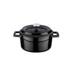 Lava cookware LV Y TC 14 K2 yuvarlak güveç tenceresi, Çap 14 cm, dökme demir, Siyah