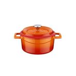 Lava cookware LV Y TC 14 K2 yuvarlak güveç tenceresi, Çap 14 cm, dökme demir, turuncu