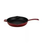 Lava Demir Döküm Yuvarlak 28 Cm Izgara Tavası Bordo