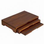 Lava Dikdörtgen 25x40 cm Döküm Ahşap Et ve Kesme Servis Tahtası Seti