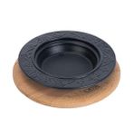 Lava Döküm 18 CM Oval Döner Sos Tabağı ve Kayın Servis Ahşabı LV ECO Y DNR 18 AH 312 BE