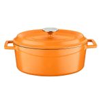 Lava Döküm 21x27 cm Demir Yekpare Kulplu Spring Serisi Turuncu Oval Tencere