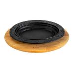 Lava Döküm 32x23 CM Oval Döner - Kebap Tabağı ve Kayın Servis Ahşabı LV ECO O DNR 3223 K4