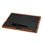 Lava Döküm Ahşap ve Döküm Demir Hot Plate Ölçü 30x40 cm Siyah Servis Tahtası