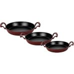 Lava Döküm Bordo 3’lü Sahan Seti (16-20-24 Cm) Döküm Malzeme ile Mükemmel Pişirme Deneyimi