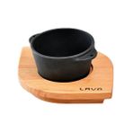 Lava Döküm Çap 8 CM Yuvarlak Sufle - Sos Kabı ve Ahşap Altlığı LV ECO SK 8 T14 K4