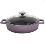 Lava Döküm Çok Amaçlı Glaze Serisi Çap 28 cm Mor Yayvan Tencere