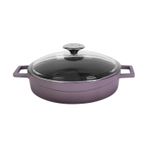 LAVA DÖKÜM ÇOK AMAÇLI YAYVAN TENCERE ÇAP(Ø) 24CM -GLAZE LİLA (MOR)