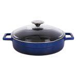 LAVA DÖKÜM ÇOK AMAÇLI YAYVAN TENCERE ÇAP(Ø) 28CM -GLAZE MAVİ