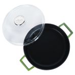 LAVA DÖKÜM ÇOK AMAÇLI YAYVAN TENCERE ÇAP(Ø) 28CM -GLAZE YEŞİL