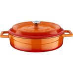 Lava Döküm Çok Amaçlı Yayvan Tencere. Trendy Serisi Çap(Ø)24cm. - Turuncu - 24 cm