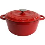 Lava Döküm Demir Kapak New Heritage Serisi Çap 26 cm Kırmızı Döküm Yuvarlak Tencere