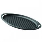 Lava Döküm Demir Yekpare Kulplu 23x40 cm Oval Izgara Tavası