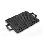 Lava Döküm Dikdörtgen Çift Yön Izgara Hot Plate Döküm Demir Yekpare Çift Kulplu Ölçü 22x30cm.