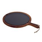 Lava Döküm Iroko Servis Tahtası ve Döküm Demir Plaka Ölçü 34 cm