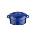 Lava Döküm Mini Tencere Oval Çap10 cm Trendy Mavi