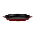 Lava Döküm Oval Fajita Tabağı Döküm Demir Yekpare Çift Kulplu Ölçü 18X24cm.-Bordo