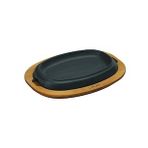 Lava Döküm Oval Fajita Tabağı Kayın Servis Ahşabı Ölçü 12x19cm.