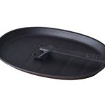 Lava Döküm Oval Fajita Tabağı Ölçü 18x28 cm (Harici tava tutucu dahil değildir) Siyah