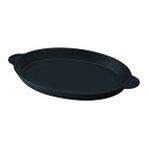 Lava Döküm Oval Fajita Tavası 18x24cm. Döküm Demir Yekpare Çift Kulplu Ölçü Siyah