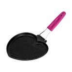 Lava Döküm Sığ Love Serisi Pembe Silikon Tel Saplı Ölçü 22x23 cm Izgara Tavası