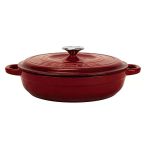 Lava Döküm Yuvarlak Çok Amaçlı Yayvan Tencere New Heritage Serisi Çap(Ø)28Cm.-Bordo