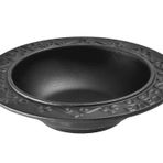 Lava Döküm Yuvarlak Çorba Kasesi. Çap 19cm Siyah