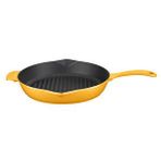 Lava Döküm Yuvarlak Izgara Tavası Döküm Demir Yekpare Saplı Spring Serisi Çap(ø)28cm. Sarı