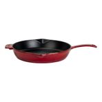 Lava Döküm Yuvarlak Kızartma Tavası Döküm Demir Yekpare Saplı. Çap Ø 30cm-bordo Bordo