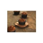 Lava Döküm Yuvarlak Sufle 8 CM Sos Kabı ve Ahşap Altlığı