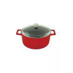 Lava Döküm Yuvarlak Tencere Çap(Ø) 24Cm - Glaze Kırmızı Fma02605