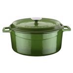 Lava Döküm Yuvarlak Tencere, Trendy, 28 cm, 6.71 Litre Hacim, Yeşil