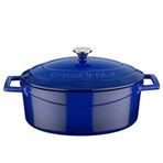 Lava Folk Oval 25 cm Mavi Döküm Tencere