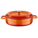 Lava Folk Yayvan 24 cm 2,4 lt Turuncu Döküm Tencere