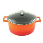 Lava Glaze 28 cm Turuncu Yuvarlak Tencere