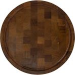 Lava Kesme ve Servis Tahtası, Iroko Ağacı. Yuvarlak 32 Ø x 4cm - 1 Adet