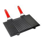 Lava Mangal Izgarası Çift Silikon Saplı Demir Döküm 40X25 Cm