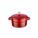 Lava Metal Döküm Mini Tencere, Trendy, 10 cm, 0.35 L Hacim, Kırmızı
