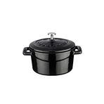 Lava Metal Döküm Mini Tencere, Trendy, 10 cm, 0.35 L Hacim, Siyah