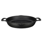 Lava Metal Kulplu 32 cm Siyah Döküm Yuvarlak Izgara Tava