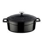 Lava Metal Oval Döküm Tencere, 25 cm, 3.19 L Hacim, Siyah
