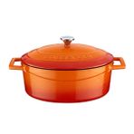 Lava Metal Oval Döküm Tencere, 25 cm, Turuncu
